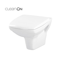 Set vas WC suspendat Cersanit, Carina, Clean On, cu capac soft close si easy off, alb